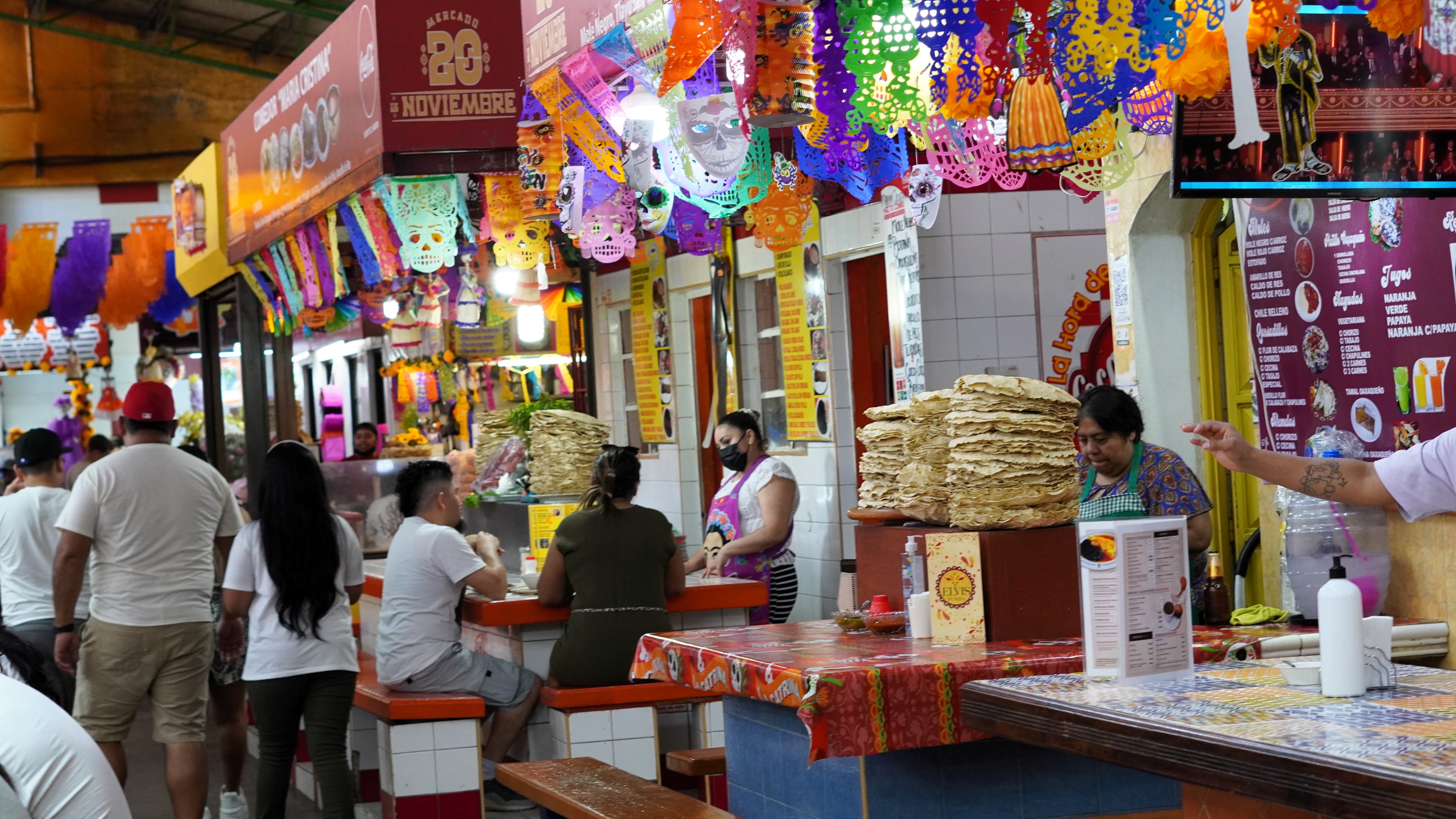 inside a local food market