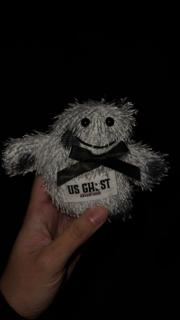 Ghost plushy souvenir available at US Ghost Tour Adventures in Dallas
